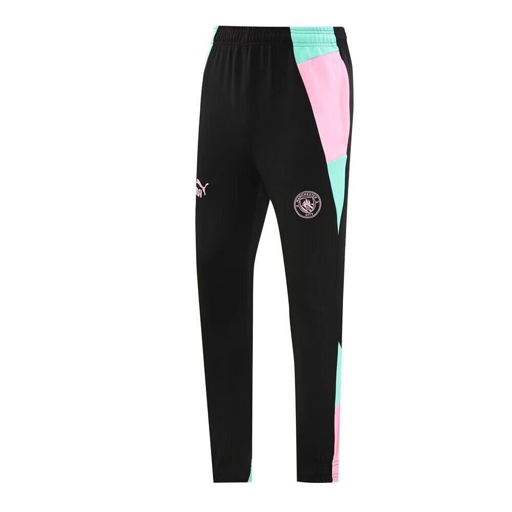 AAA Quality Man City 24/25 Black/Pink/Green Long Soccer Pants